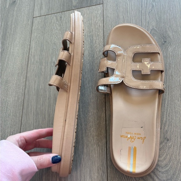 Sam Edelman Valeri Patent Leather Slides Tan Brown Slip On Size 10.5 - Picture 5 of 8